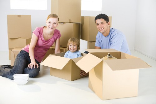 House removalists helping a family move in Highbury