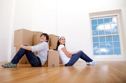 Checklist and packed boxes for a local commercial move in Highbury