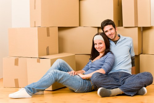 Loading furniture into a removals van for a Highbury property move