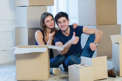 Removal van helping with a flat move in Highbury