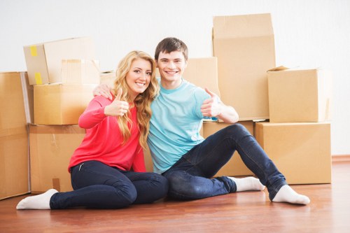 Preparing office equipment and boxes for relocation