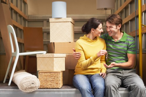 Removalists unloading household items at a Highbury property